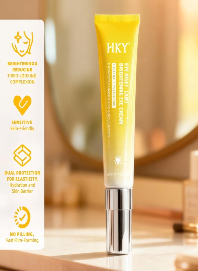 HKY Eye Cream, Under Eye Bags And Wrinkles Repair Cream Brightener, Anti Aging, Dark Circles Puffiness Under Eye Treatment With Caffeine Serum & Cyclodextrin, Morning Instant Firming - Image 2